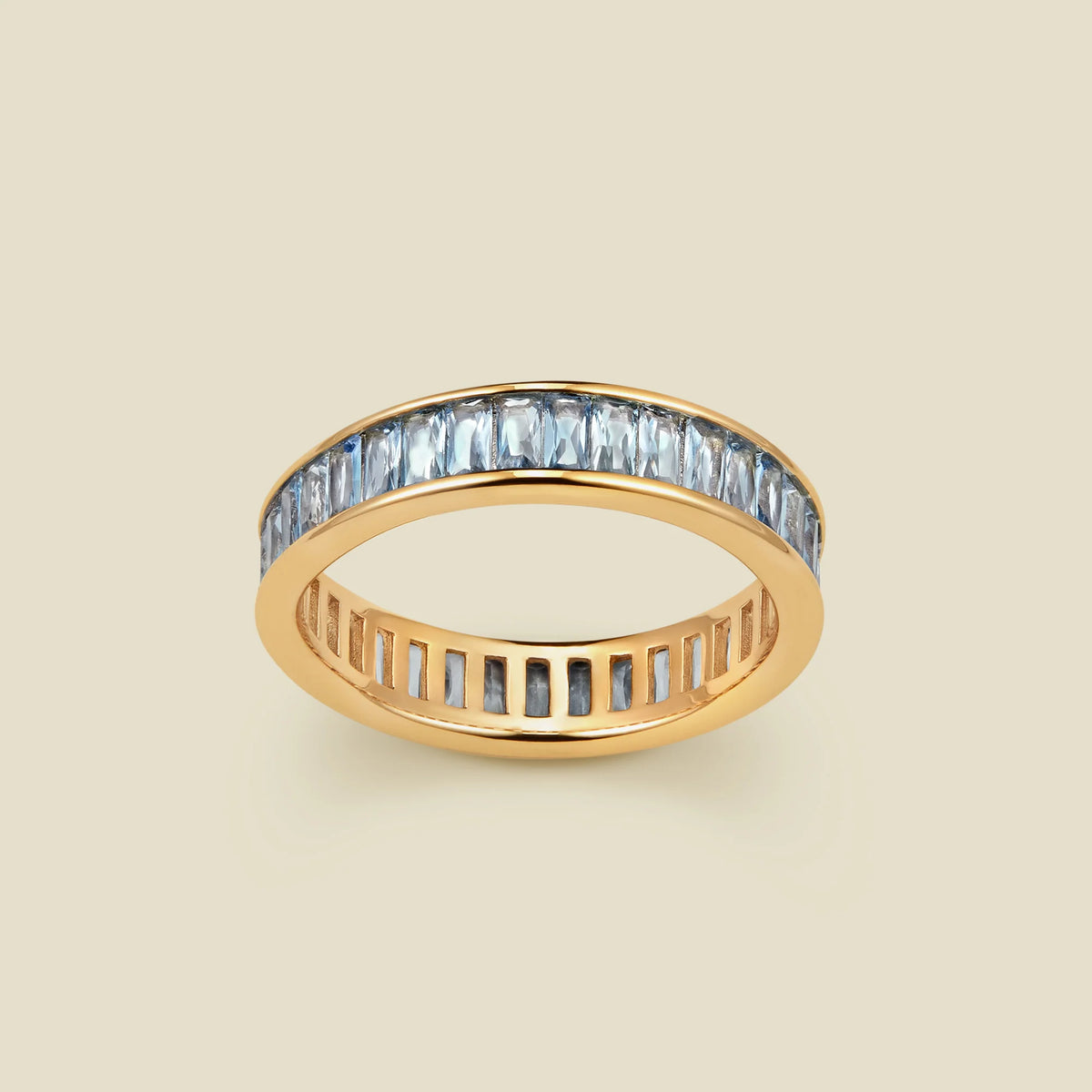 March Baguette Birthstone Ring