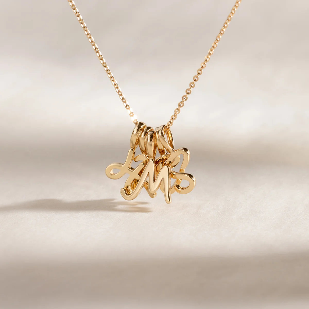 Initial Script Stacker Necklace