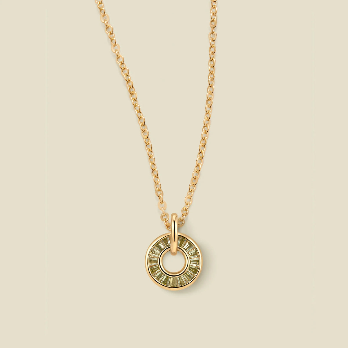 August Baguette Birthstone Necklace