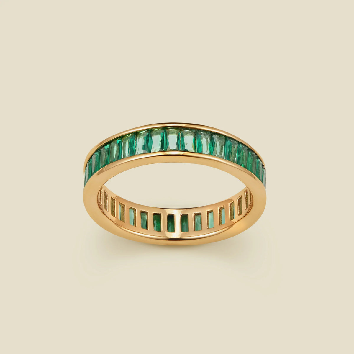 May Baguette Birthstone Ring