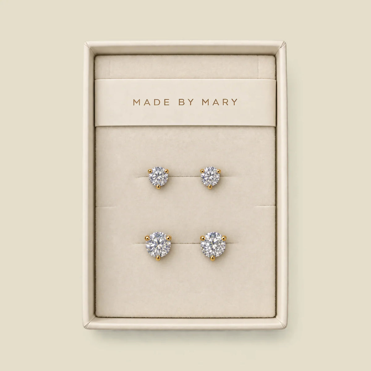 CZ Martini Stud Earrings Set