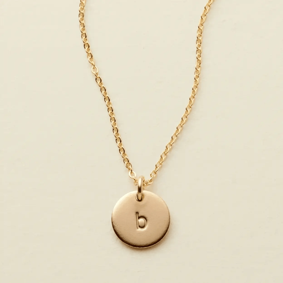 Initial Disc Necklace | 3/8" Disc