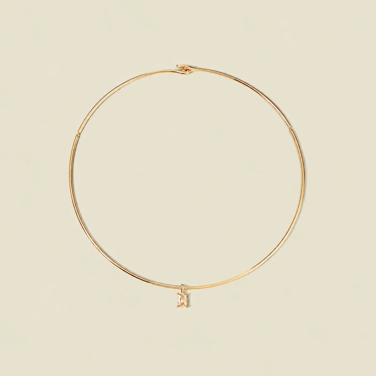 Ember Collar Necklace with Baguette Charm