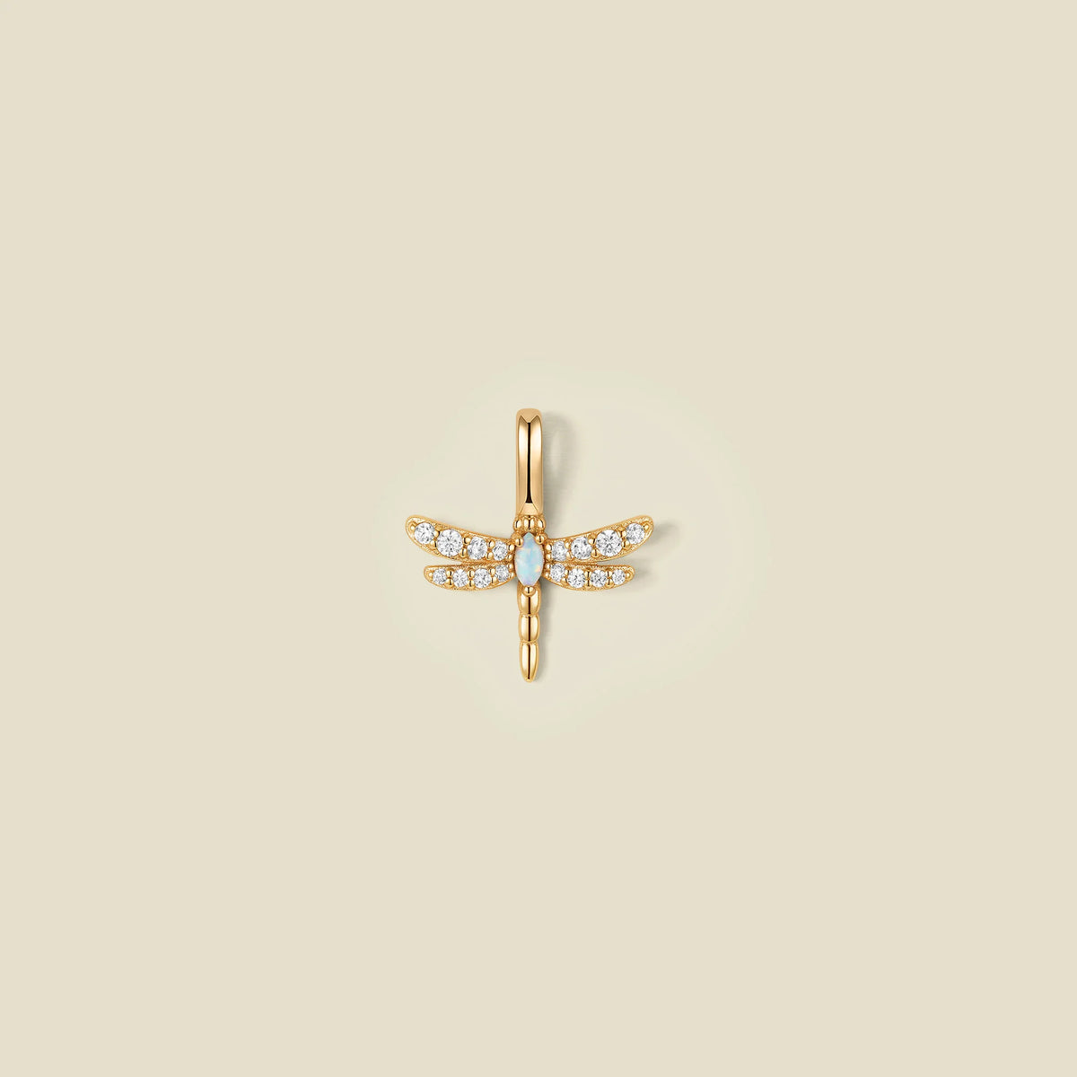 Opal Dragonfly Charm