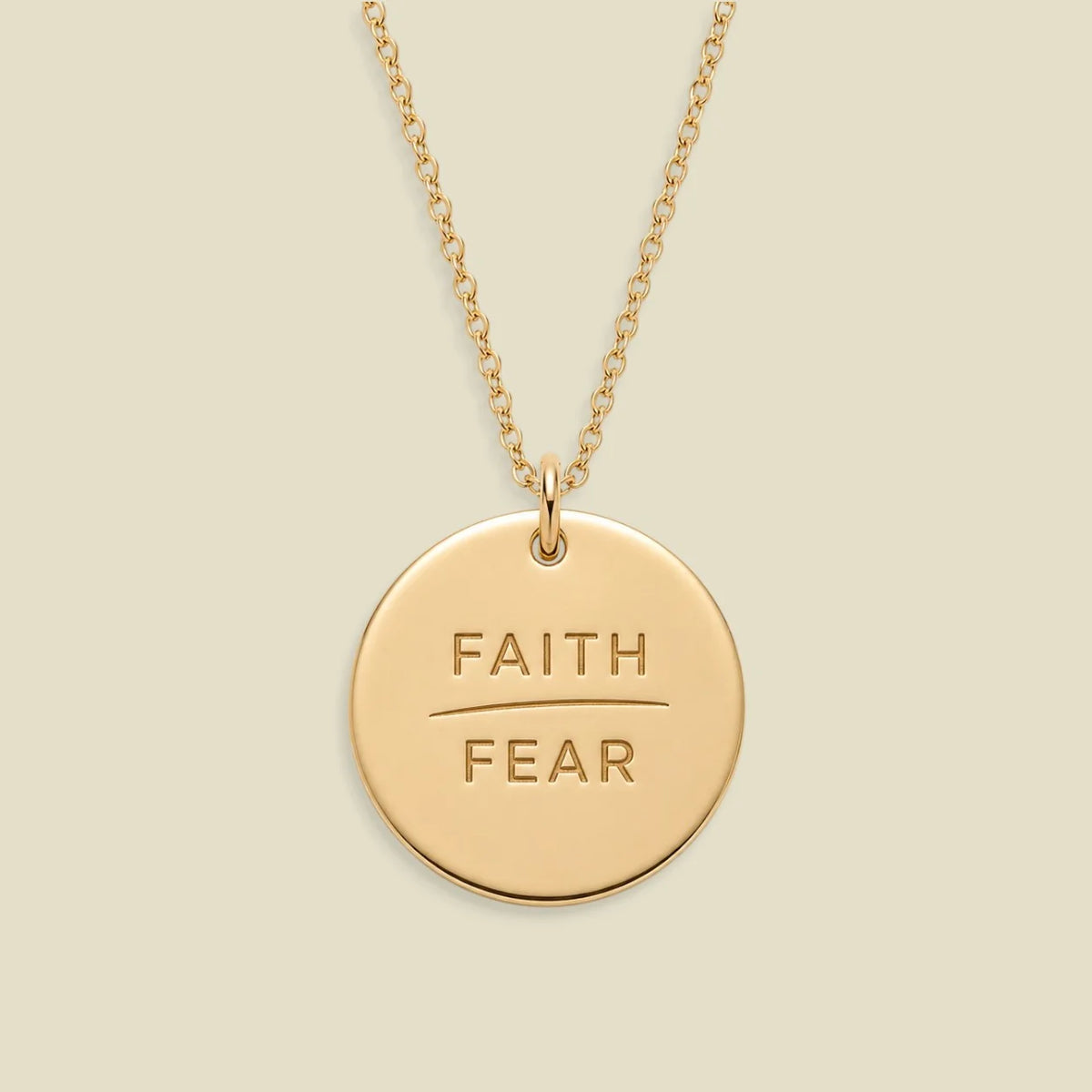 Faith-Fear Disc Necklace
