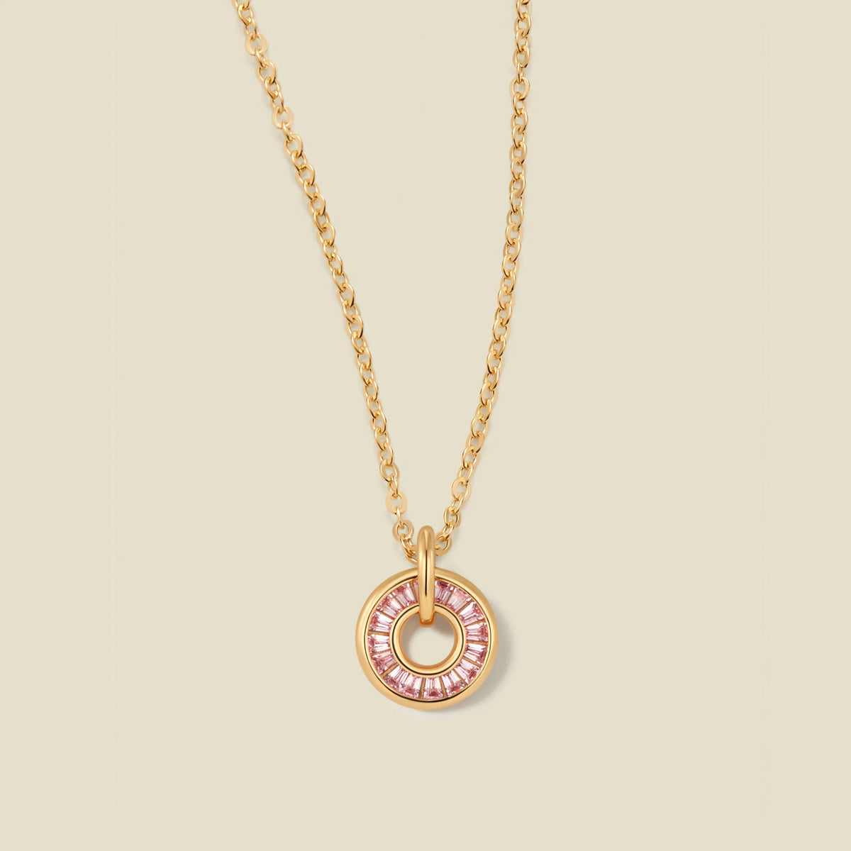 October Baguette Birthstone Necklace
