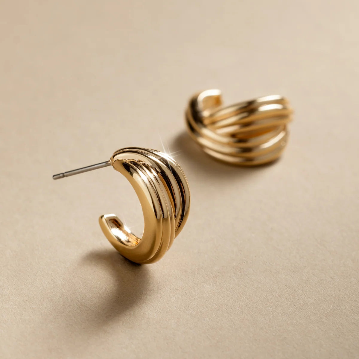 Sol Crossover Hoop Earrings | Final Sale