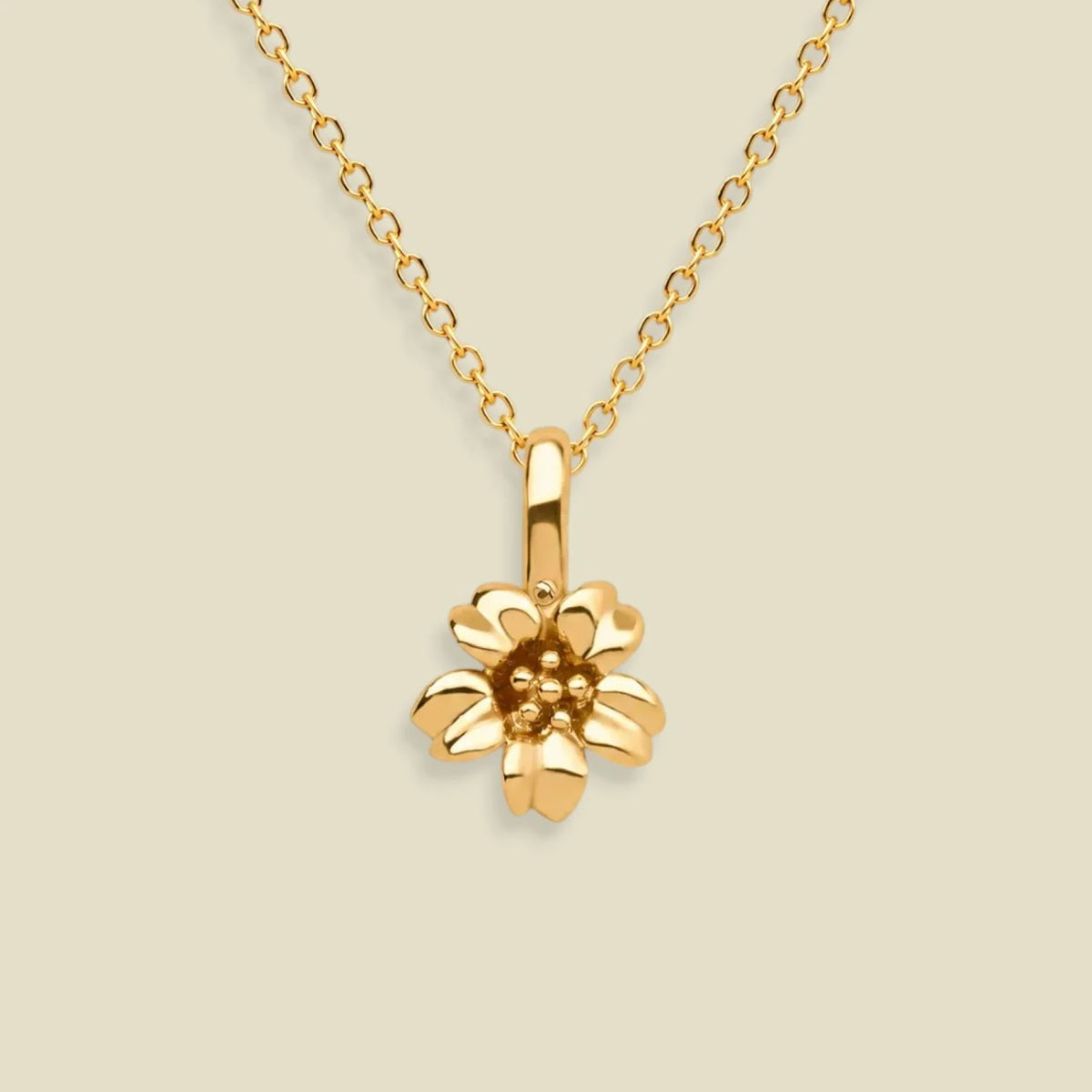 March Birth Flower Charm Necklace