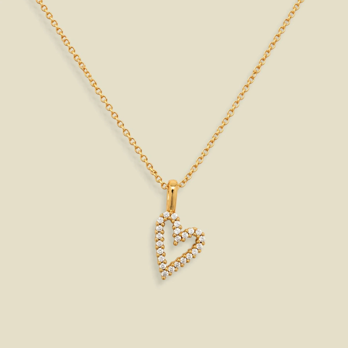 CZ Heart Charm Necklace