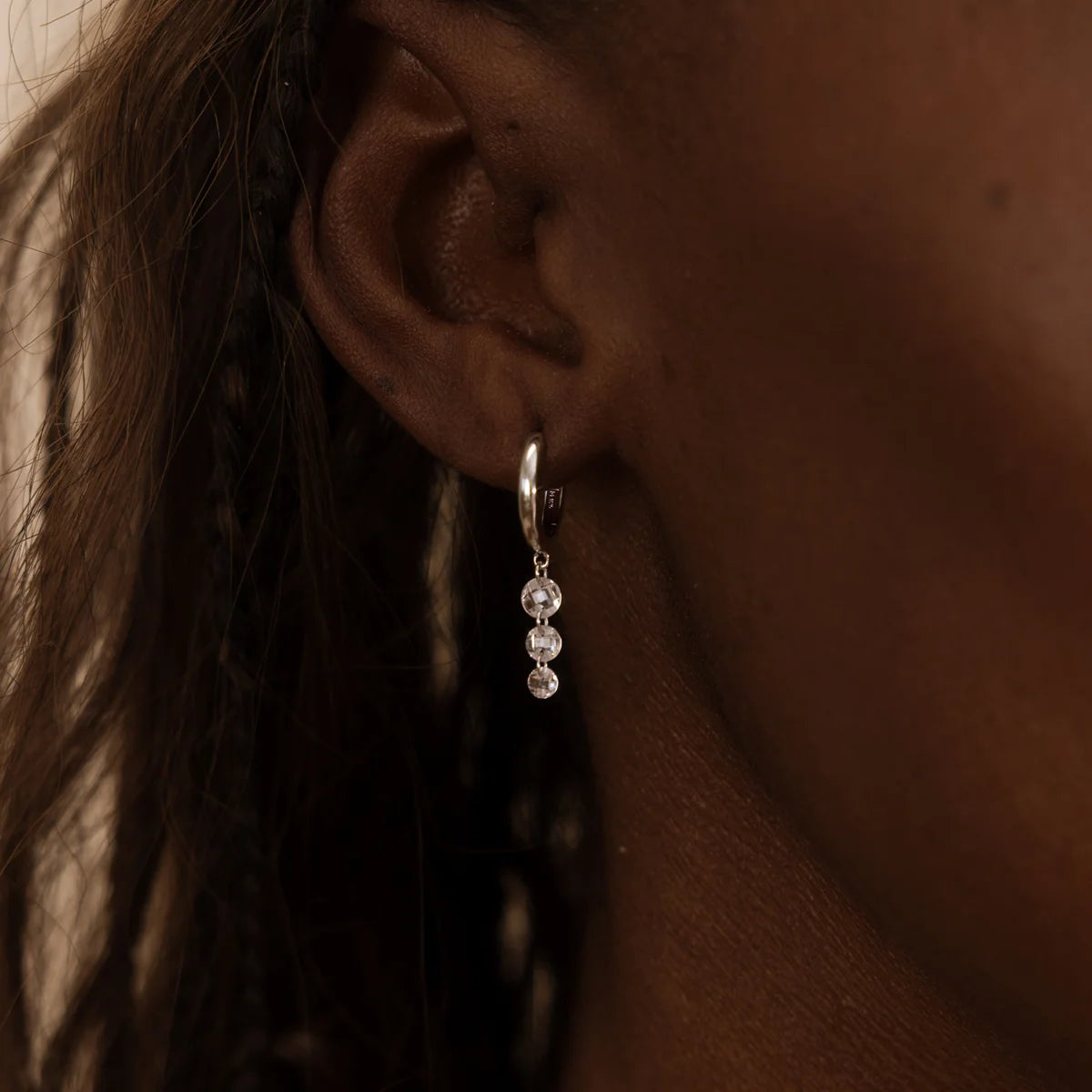 Dew Drop Floating Hoop Earrings | Final Sale