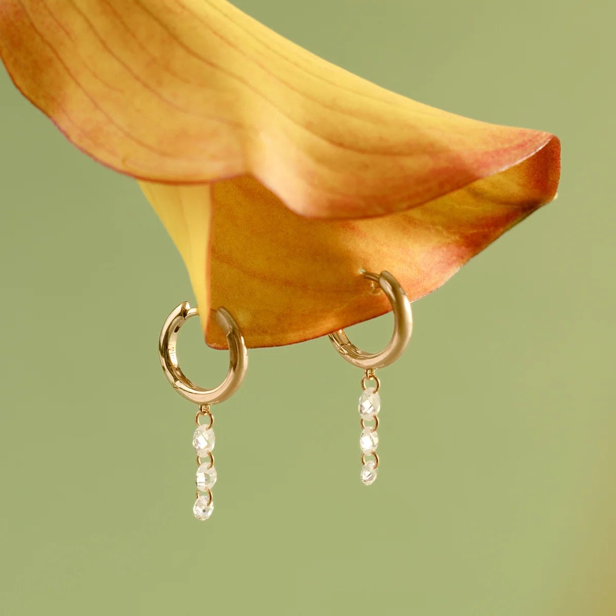 Dew Drop Floating Hoop Earrings | Final Sale