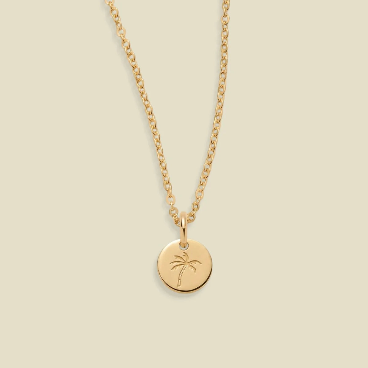 Palm Tree Disc Necklace
