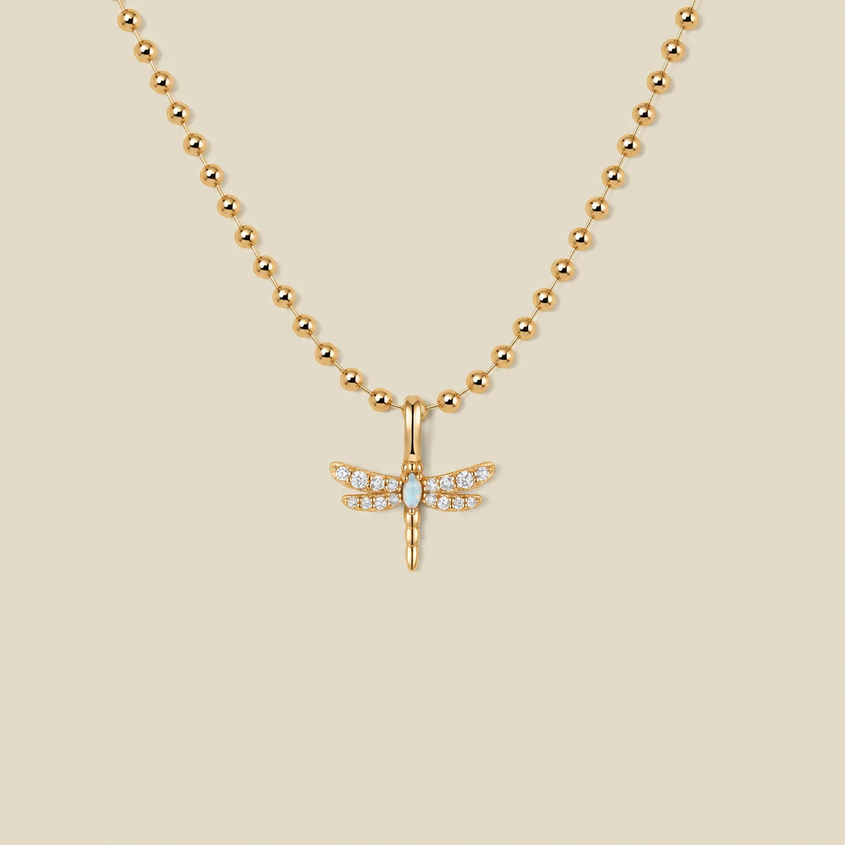 Opal Dragonfly Necklace