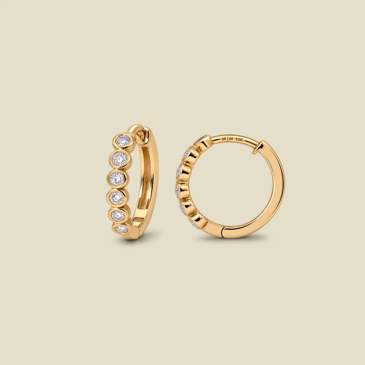 10k Diamond Poppy Hoop Earrings