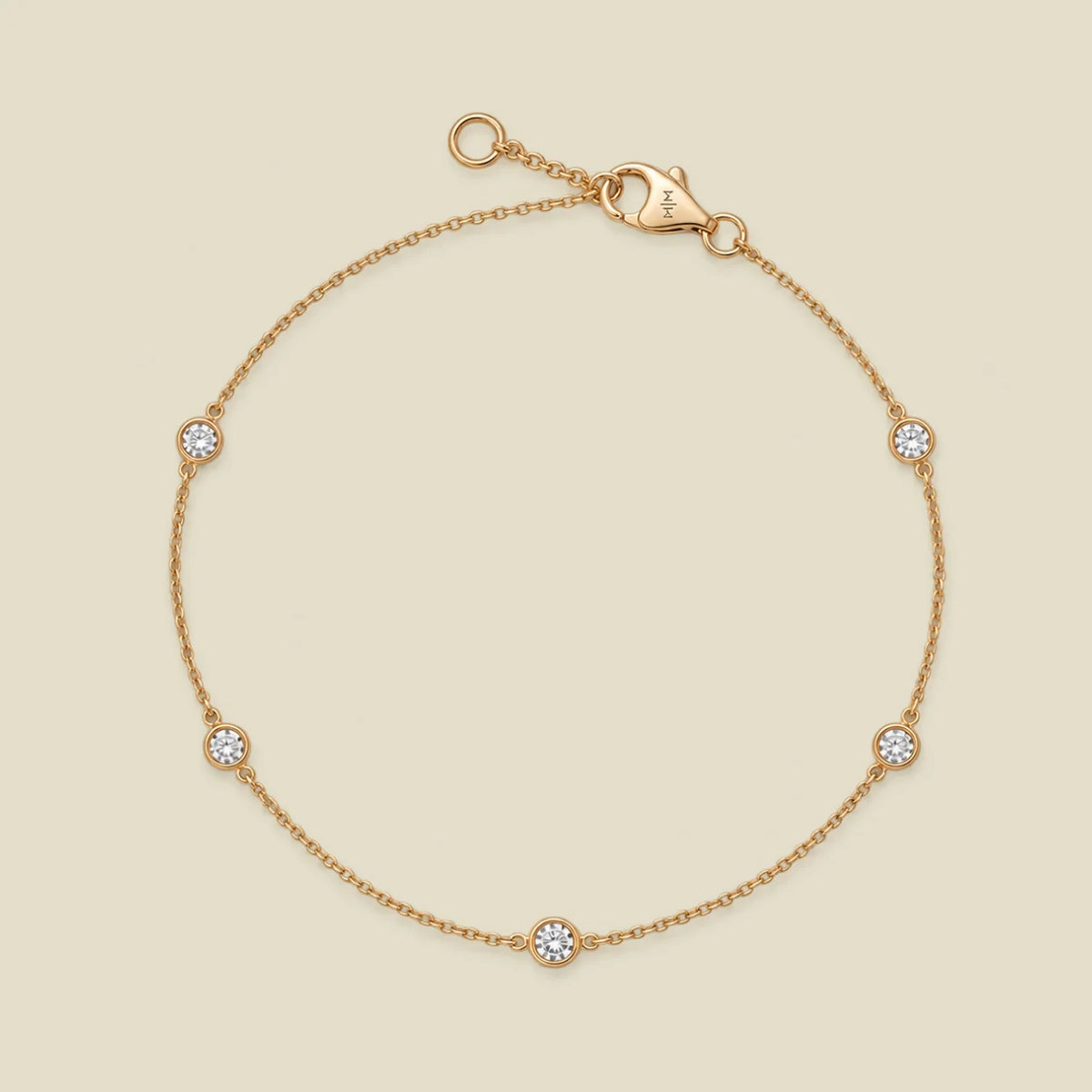 10k Diamond Station Bracelet