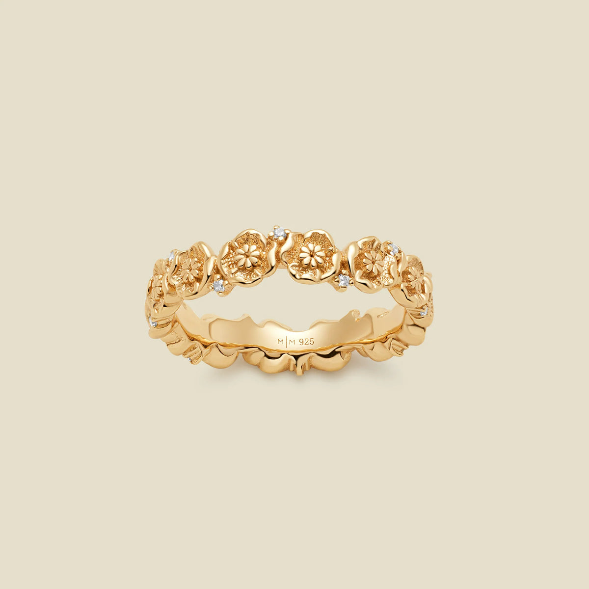 August CZ Birth Flower Eternity Ring