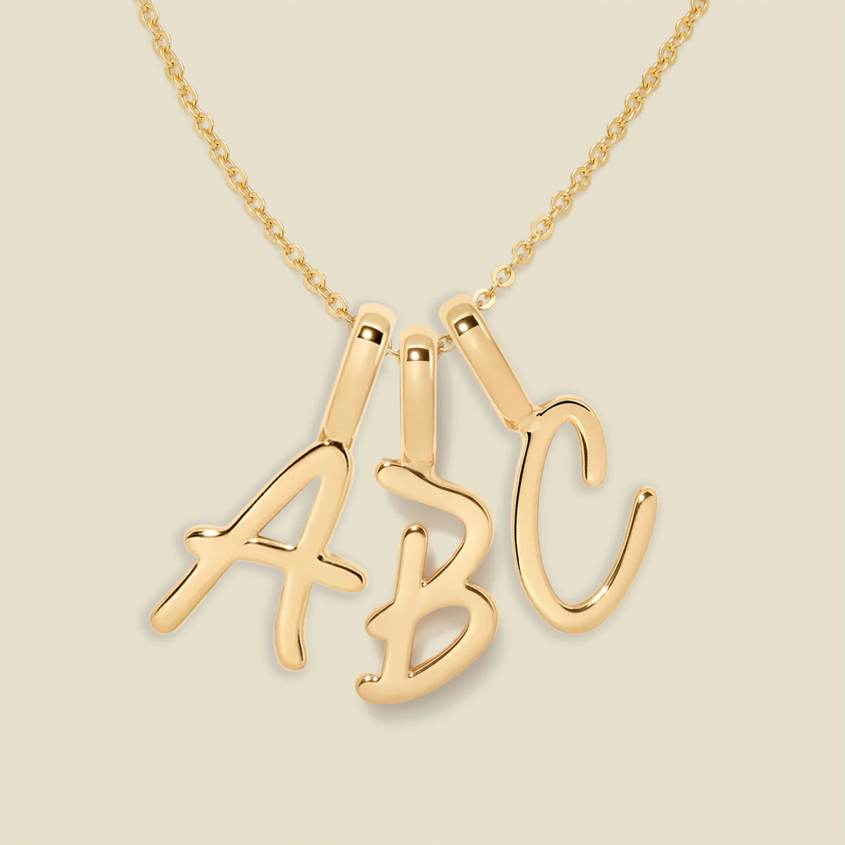 Initial Script Stacker Necklace