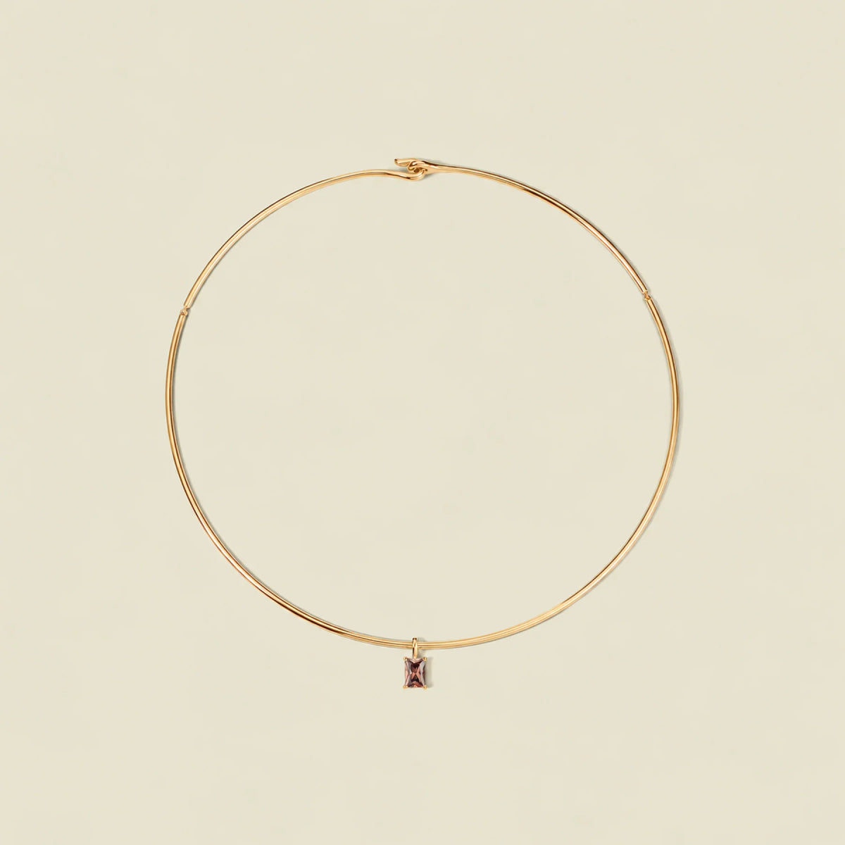 Ember Collar Necklace with Baguette Charm