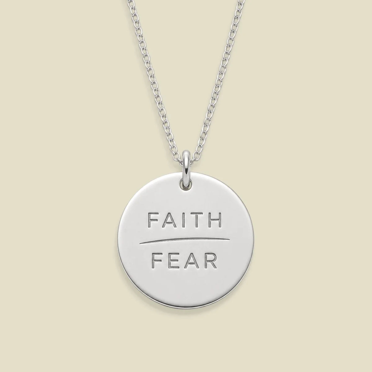 Faith-Fear Disc Necklace
