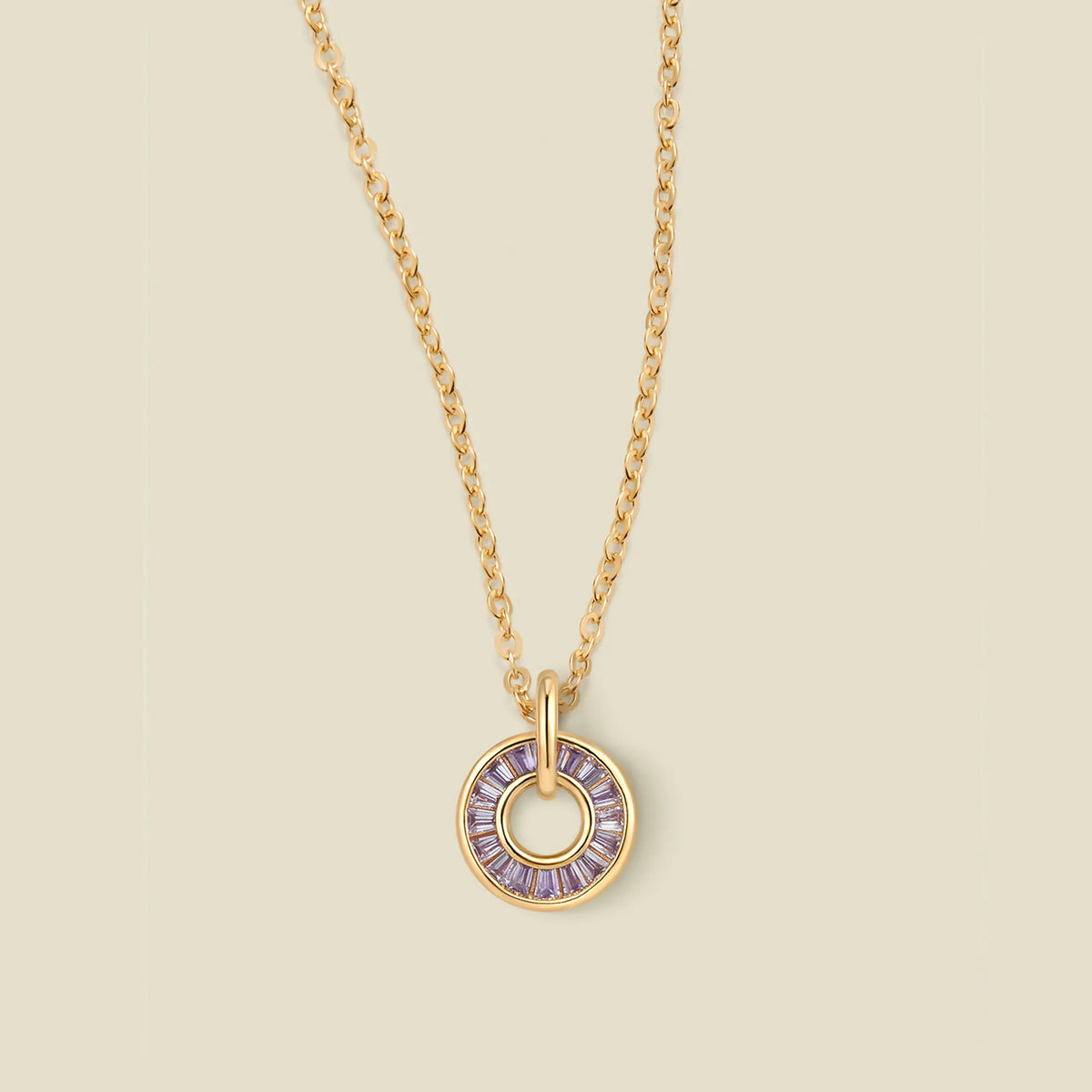 June Baguette Birthstone Necklace