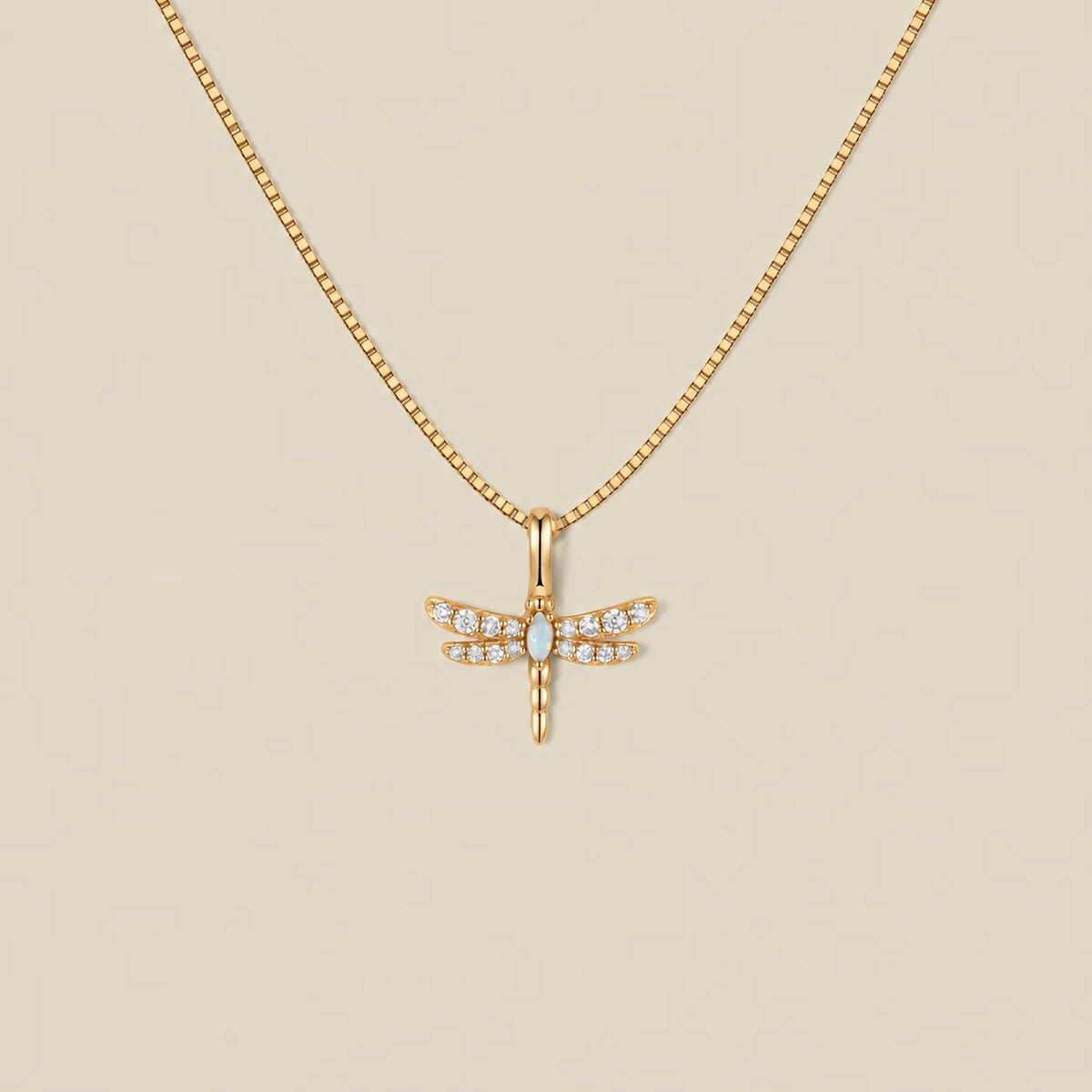 Opal Dragonfly Necklace