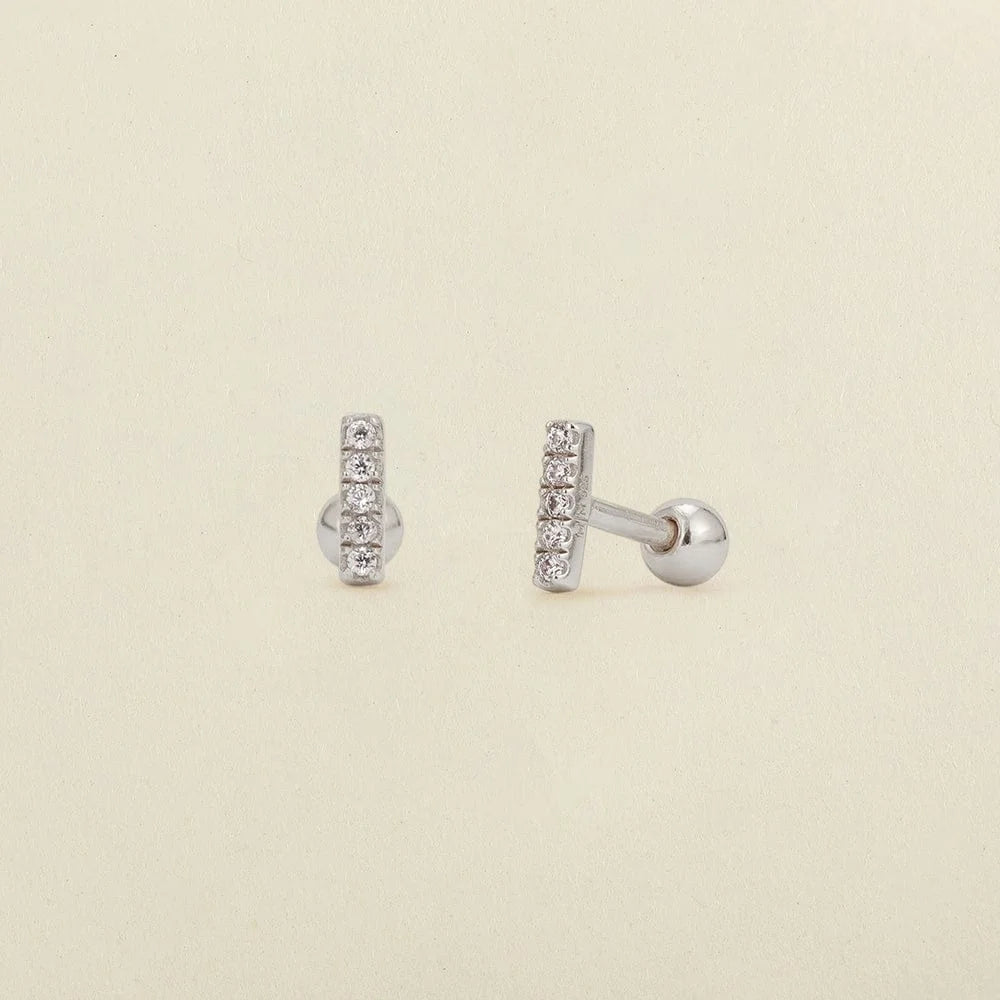 CZ Mini Bar Stud Earrings | Final Sale