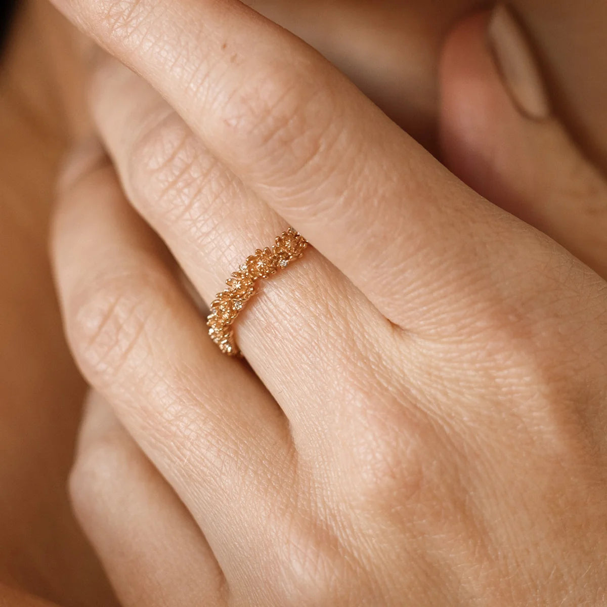 November CZ Birth Flower Eternity Ring