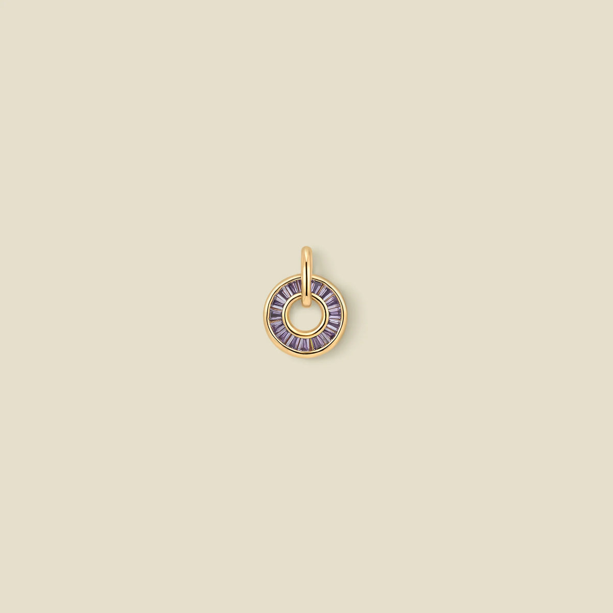 February Baguette Birthstone Charm