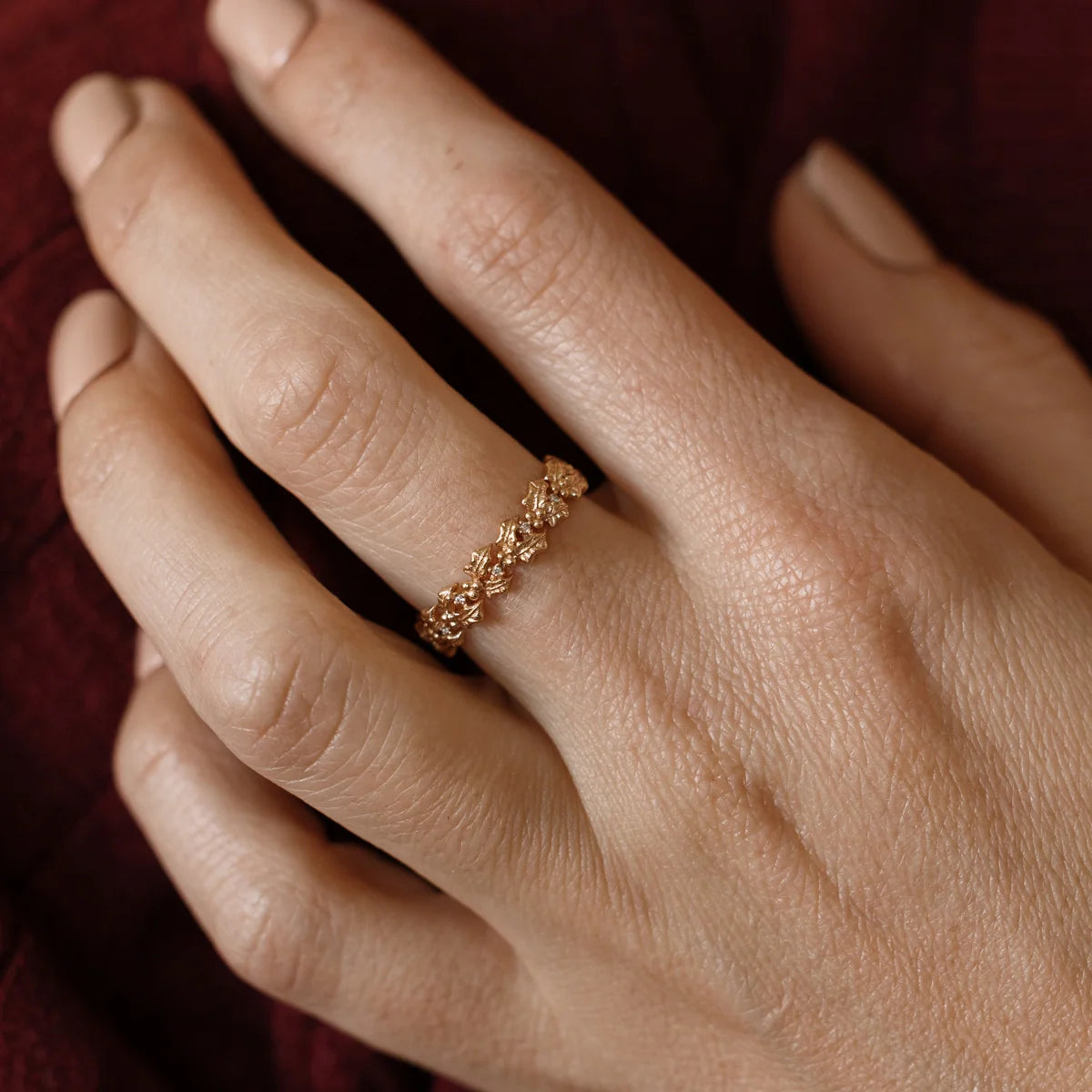 December CZ Birth Flower Eternity Ring