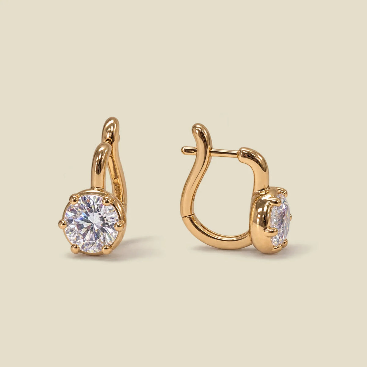 CZ Round Drop Earrings