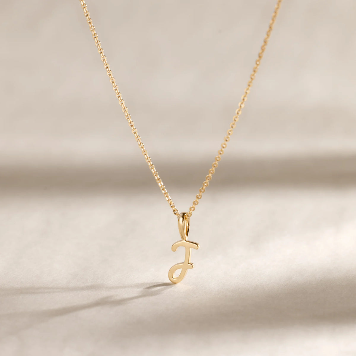 Script Initial Charm Necklace