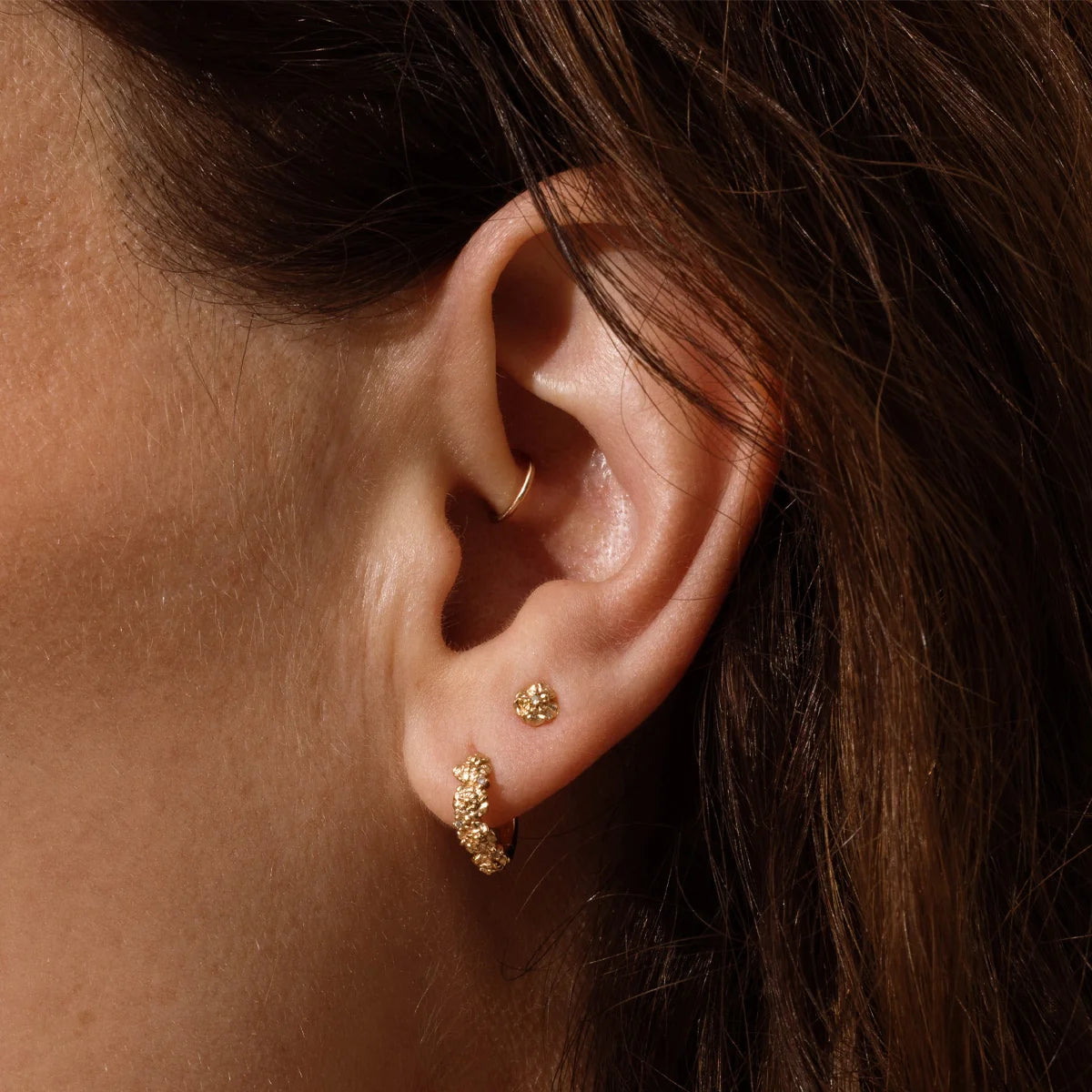 January CZ Birth Flower Huggie Hoop Earrings