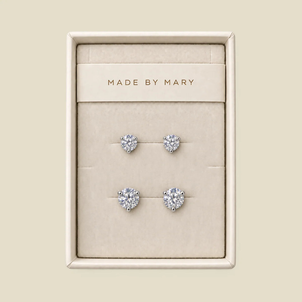 CZ Martini Stud Earrings Set
