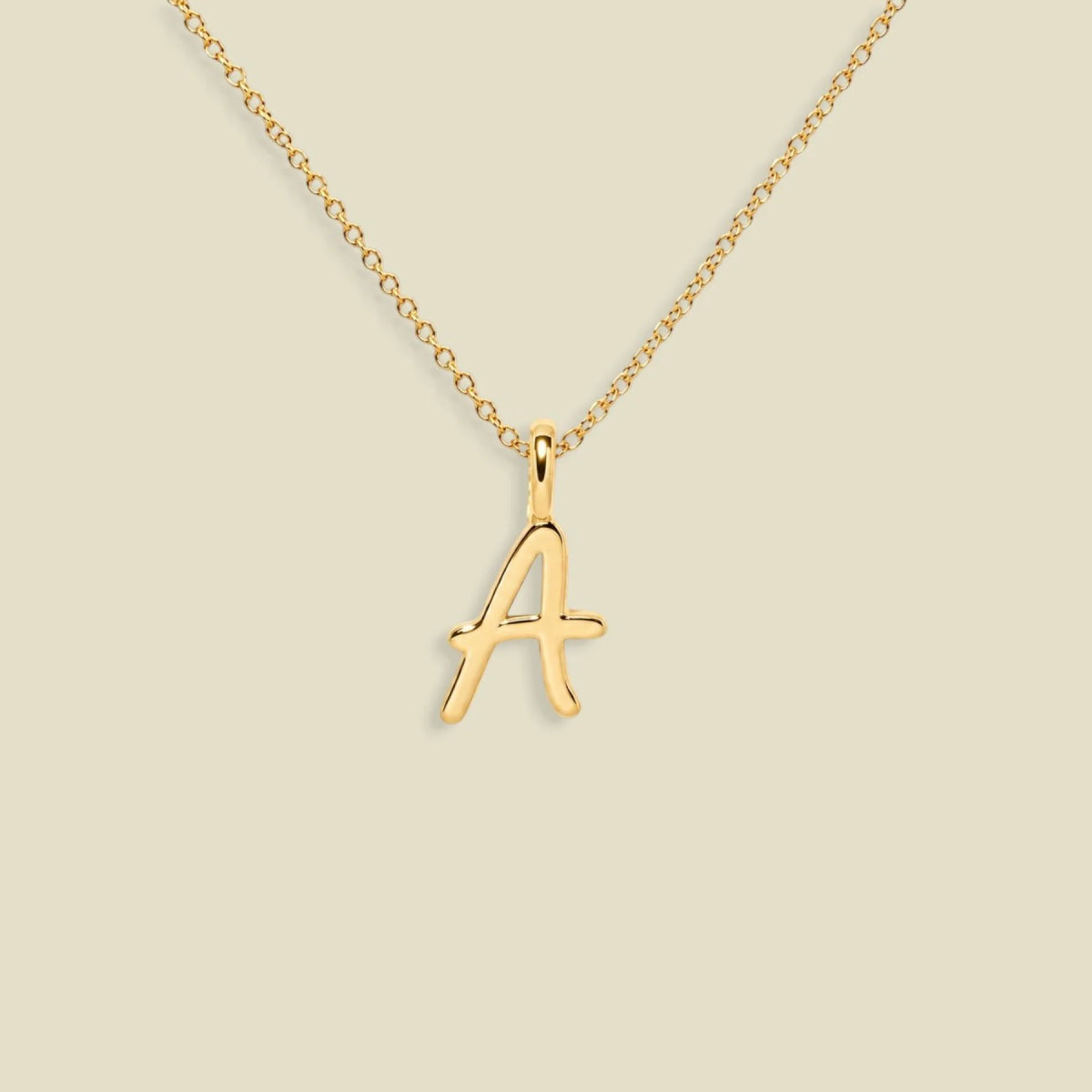 Script Initial Charm Necklace
