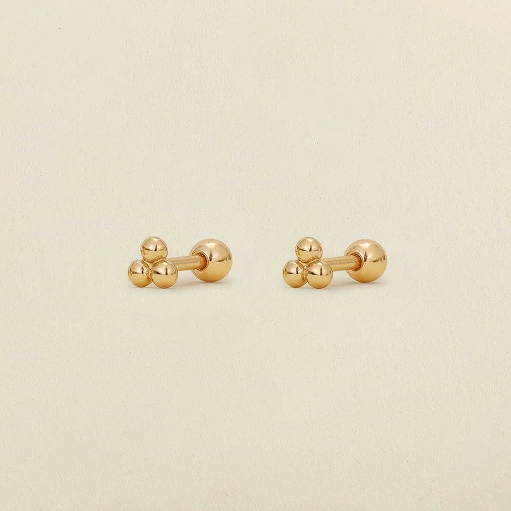 Trinity Bead Stud Earrings | Final Sale