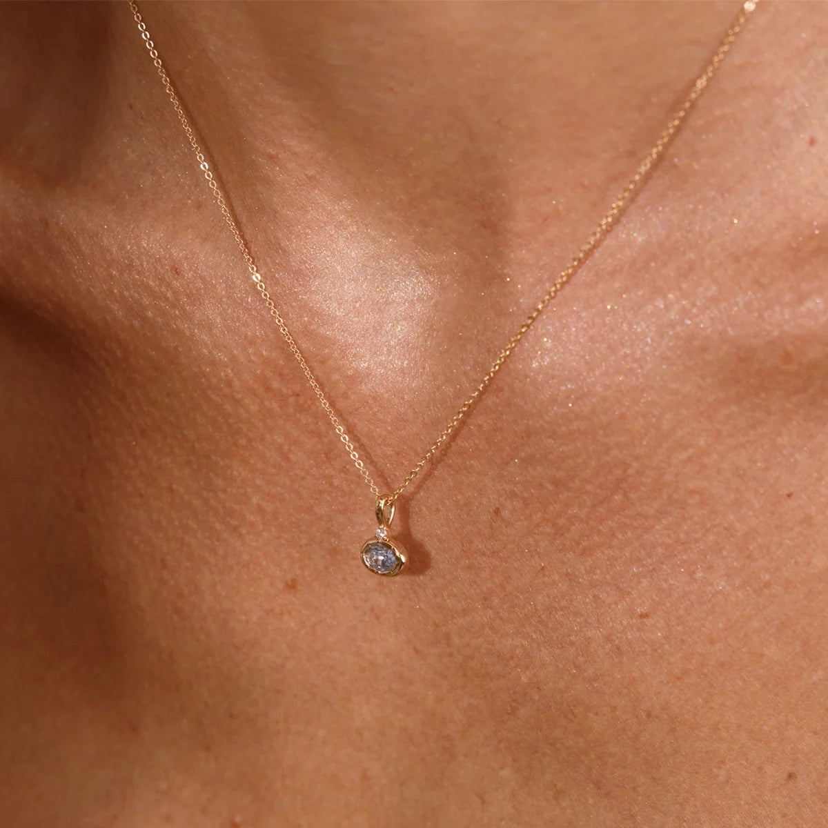 March Oval Birthstone Charm