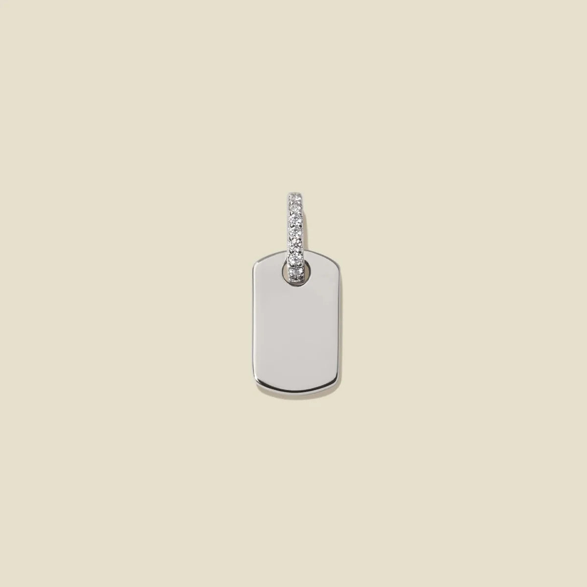 CZ Dog Tag Charm | Final Sale