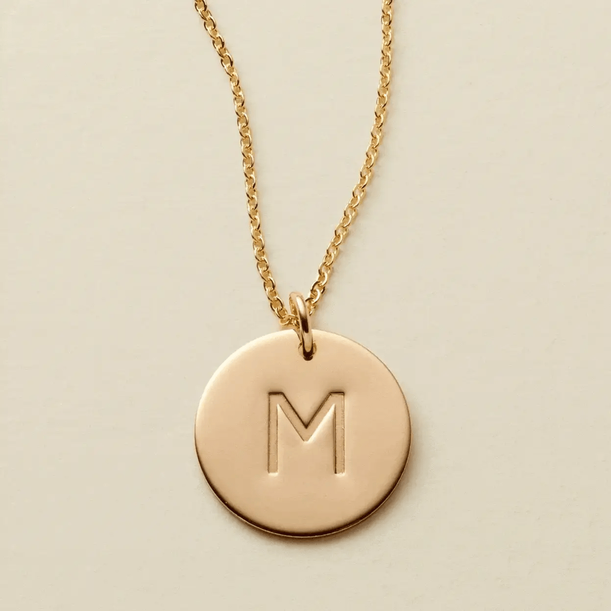Initial Disc Necklace | 5/8" Disc