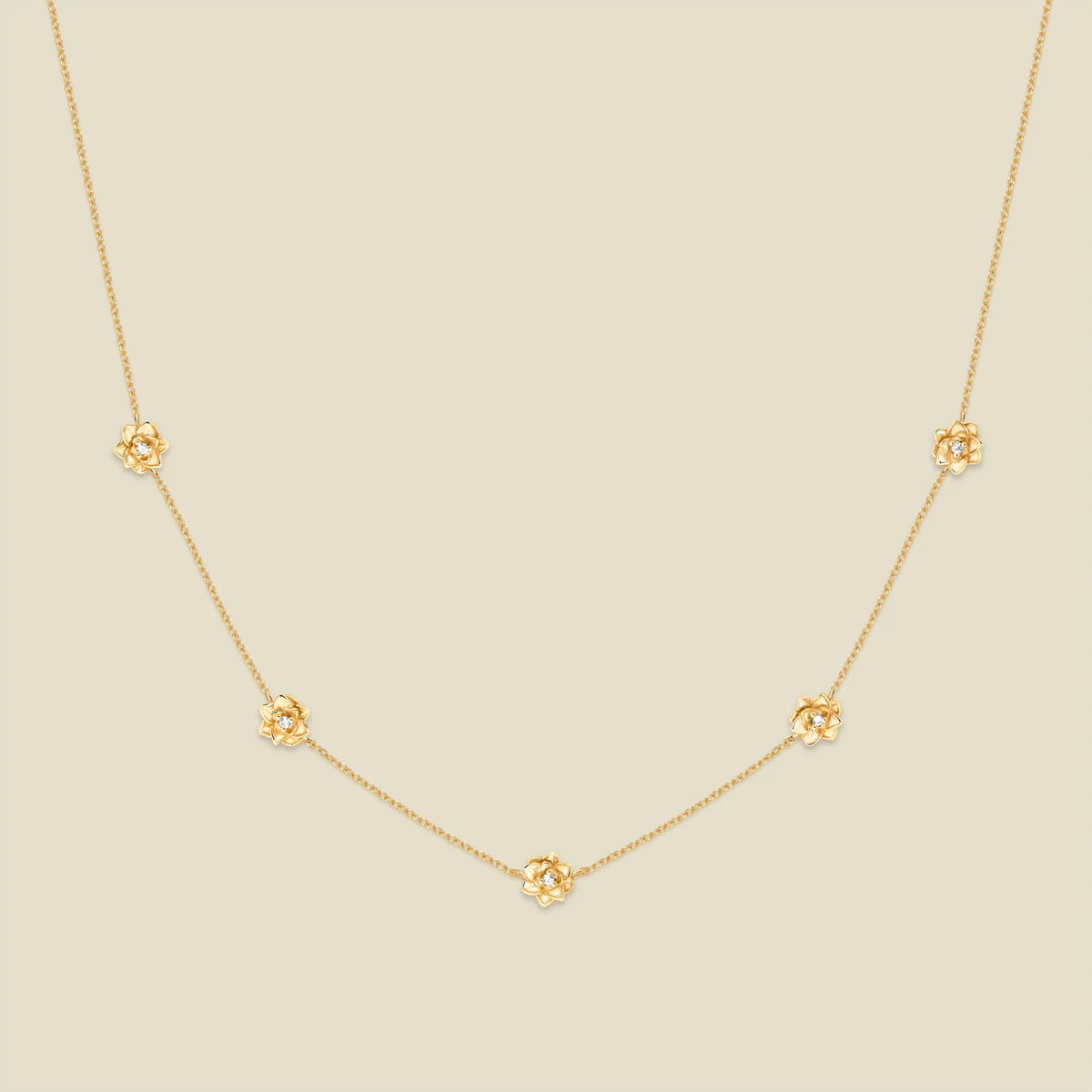 July CZ Birth Flower Station Necklace