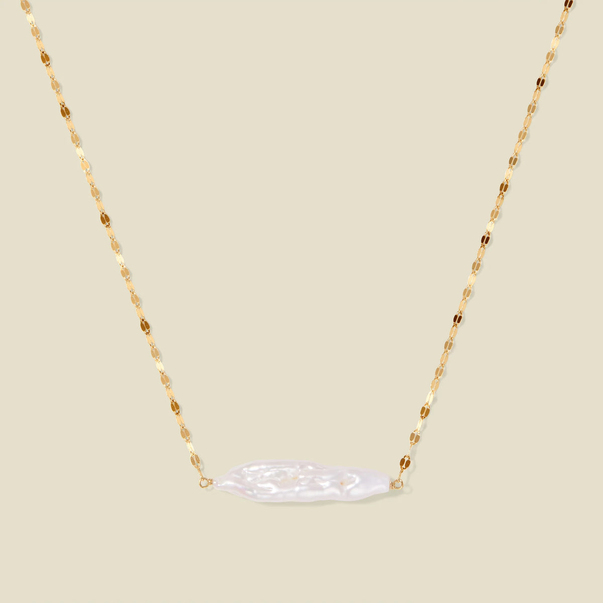 Baroque Pearl Bar Necklace | Final Sale